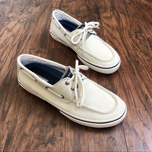 Sperry Other - Sperry • Halyard 2 eye canvas boat shoe ecru cream